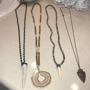 Long drop necklaces